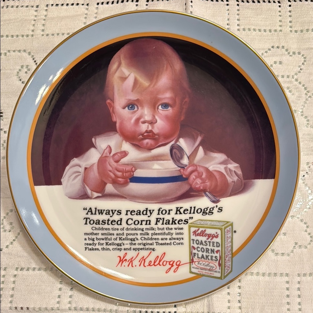 Kellogg's Vintage Decorative Plate with Baby Design